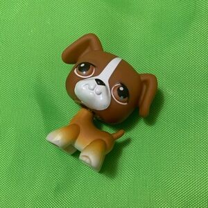 Hasbro LPS Littlest Pet Shop Brown and White Boxer (#25)